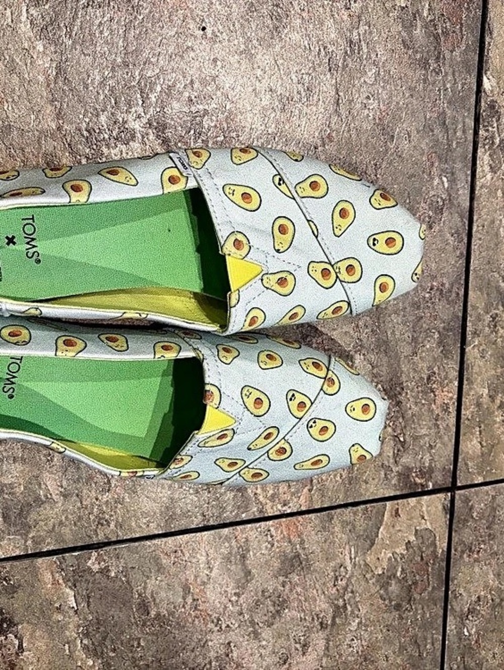 TOMS x Paper Source Avocado Alpargata Slip-On Shoes Green & Yellow
